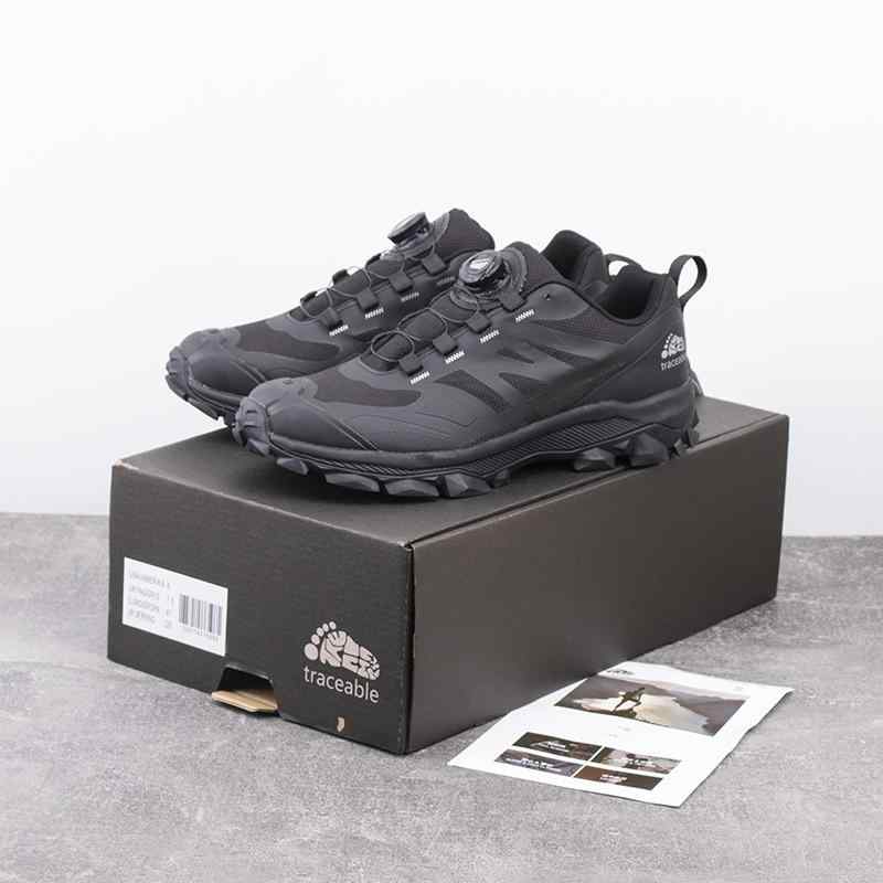 登山靴 男性用 アウトドアシューズ 防水 運動靴 滑り止め トレッキングシューズ 衝撃吸収 通気性 耐摩耗 ローカット 黒