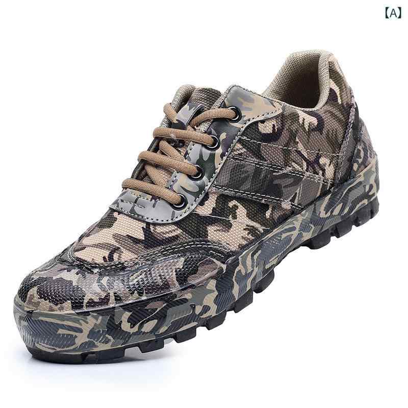 靴 メンズ 迷彩柄 ワークブーツ アウトドア スニーカー 耐摩耗性 衝撃吸収 滑り止め ローカット キャンバス 登山 春秋 河原 普段履き