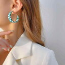 ピアス レディース S925シルバー アクリル 樹脂 格子柄 C字 ドロップピアス かわいい レッド グリーン ブルー オレンジ ピンク ブラック