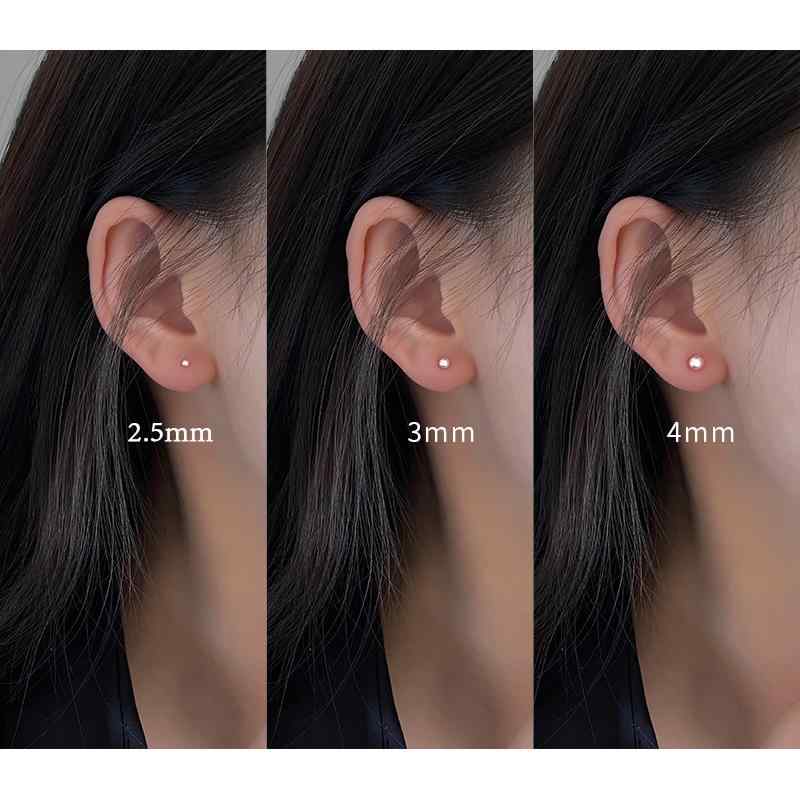 ピアス レディース シルバー925 豆型 小さめ シンプル つけっぱなしOK セカンドピアス 対応 オフィス かわいい(x2)