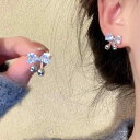 イヤリング レディース 锆石 ジルコニア 蝶々 結び フルーツ モチーフ 韓国 かわいい 清新 甘め 電気メッキ加工 合金 普段使い パーティー