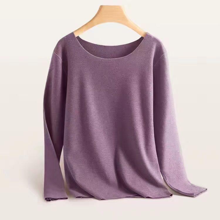 トップス レディース 暖かいインナー 長袖 防寒 肌着 あったかインナー ストレッチ 秋冬 無地 ブラック..