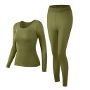 肌着 レディース ヒアルロン酸 潤い 保温 長袖 長ズボン 高弾性 あったかインナー 上下セット 草本緑 淡膚色 黒 ココアブラウン