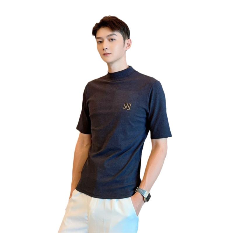 Tシャツ メンズ 男性用 半袖 Tシャツ トップス カットソー インナー 接触冷感 塑形 無地 黒 ブラック グレー ホワイト(x100)