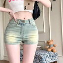 デニム ショートパンツ レディース 高見え 高腰 カジュアル キュロット ミニ ホットパンツ ジーンズ ブル- 美脚 脚長 スタイルアップ ゆったり 短パン ジーパン Gパン デニムパンツ ズボン ボトムス