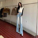 ジーンズ レディース 美脚 スタイルアップ ハイウエスト ストレッチ デニムパンツ ジーパン ズボン ボトムス 春夏 秋冬 ブルーグレー ホワイト ブラック XS S M L XL