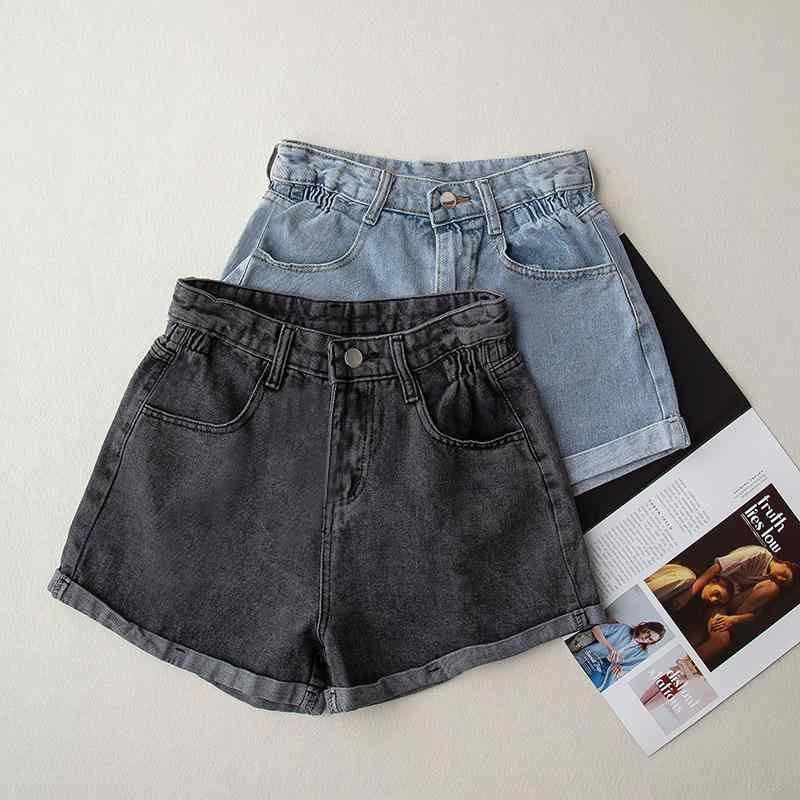 デニム レディース ショートパンツ 高見え Aライン ゆったり 裾ロールアップ キュロット ホットパンツ 黒 グレー 青 S M L XL XXL 通勤 普段使い