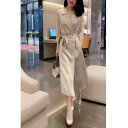 コート レディース 婦人服 アウター ダブルブレスト テーラードカラー ポリエステル 長袖 秋冬 韓国 カジュアル かわいい 杏色 グレー ブルー