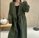 コート レディース 春秋 リネン ロング丈 Vネック 無地 ゆったり 中国風 ミディアム丈 麻 アウター