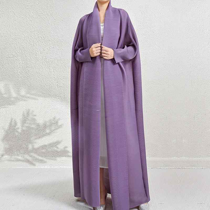 コート レディース 春秋 ポリエステル 翻襟 長袖 ロング丈 ゆったりサイズ 無地 中厚手 蝙蝠袖 宝藍 黒 灰緑 浅紫 深棕色 浅緑 エレガント リラックス