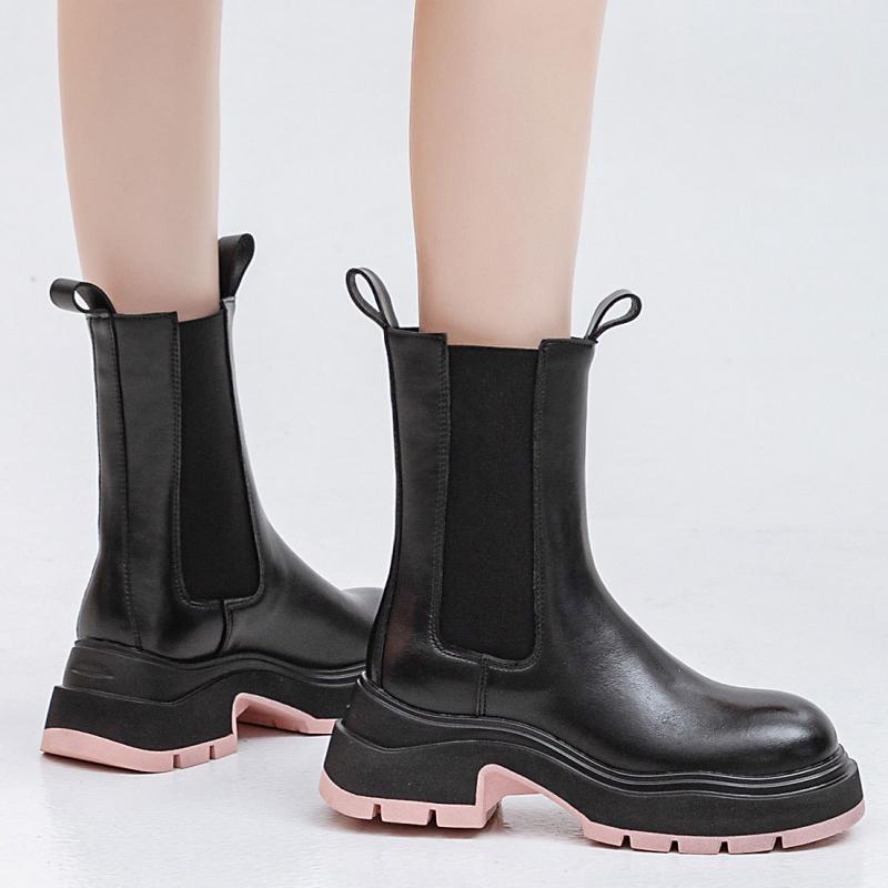 ブーツ レディース 厚底 マウンテンブーツ 革 エンジニアブーツ 防水 撥水 滑り止め ブラック 黒 ダー..