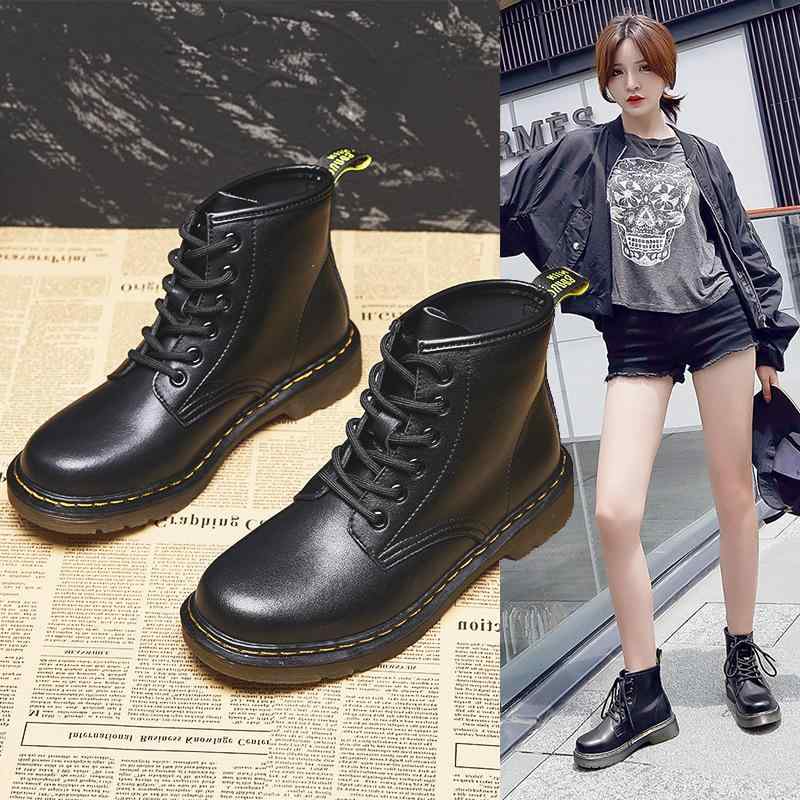 ブーツ レディース メンズ 革 ショートブーツ 厚底 ワークブーツ レースアップ ラウンドトゥ 6ホール 防水 防滑 防臭 秋冬