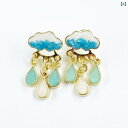 雲 雨 滴 イヤリング s 925 銀 針 が 可愛い(x2)