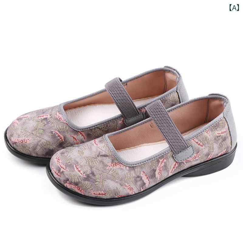 民族 風の カジュアル 口の 浅いお 母さんの 靴の 中で タオルの 柔らかい 底の 通気性の 春秋 新型の ..