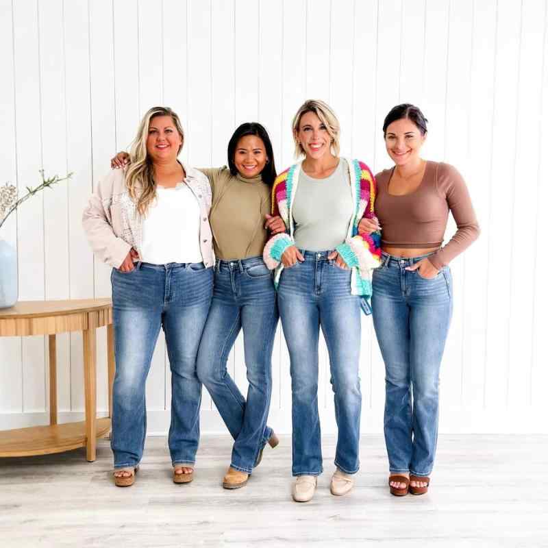 ジーンズ レディース 大きいサイズ 高弾性 デニムパンツ ジーパン 微フレア ロングパンツ カジュアル ゆったり 普段使い S M L XL XXL 3XL 4XL 深青