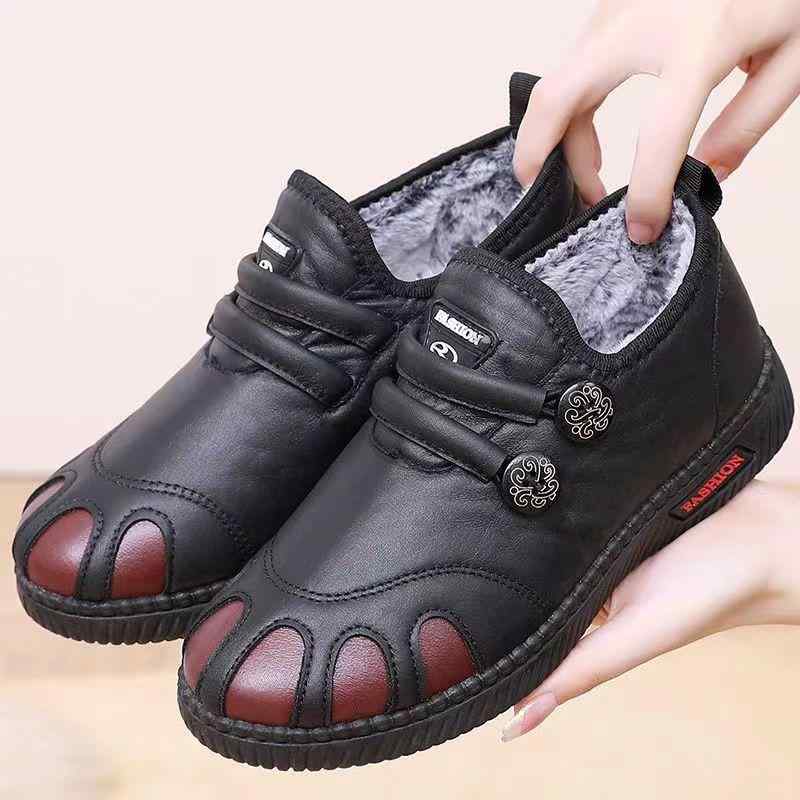 靴 レディース 婦人靴 スノーブーツ スリッポン ローヒール フラットヒール 丸頭 ソフトボトム ぺたんこ 歩きやすい 履きやすい 防寒 あったか 保温 防水 滑り止め 秋冬 黒 赤(x2)