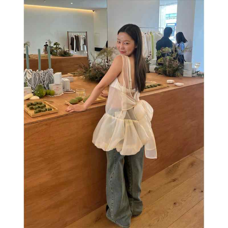 ワンピース レディース 春夏 薄手 シースルー キャミソール Uネック 花柄 チュニック 韓国 ポリエステル 普段使い(x2)