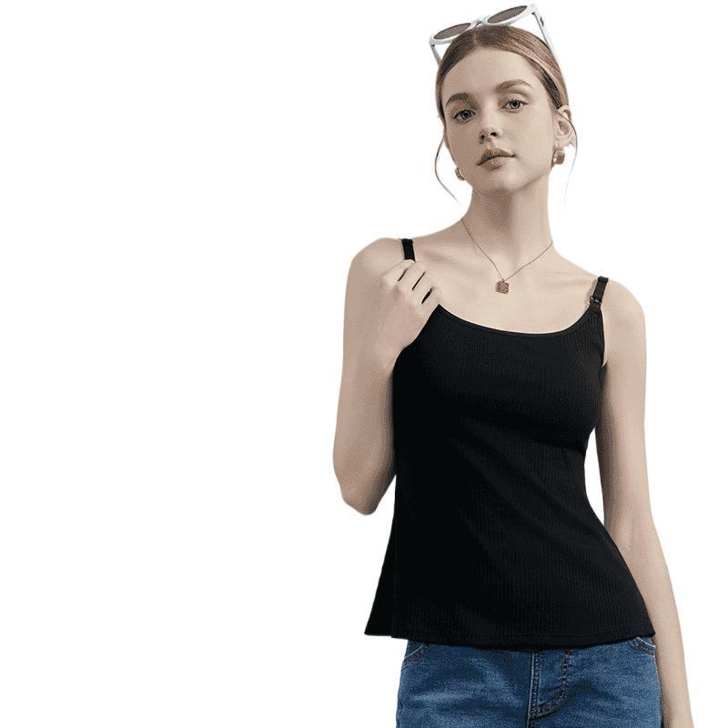 キャミソール レディース 授乳服 産後 タンクトップ モーダル Vネック L XL XXL 無地 春秋