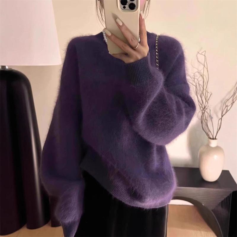 ニット レディース 豪華感 ファー タッチ セーター プルオーバー 秋冬 厚手 あったか 暖かい トップス ..