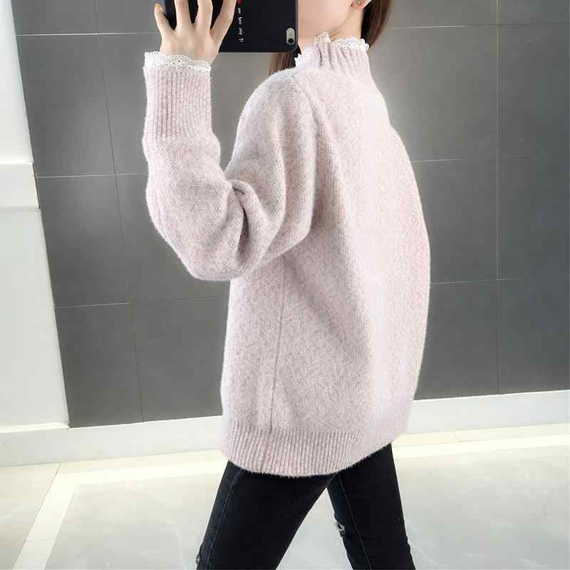 ニット レディース セーター プルオーバー 長袖 花柄 ゆったり 厚手 あったか 秋冬 カジュアル かわい..