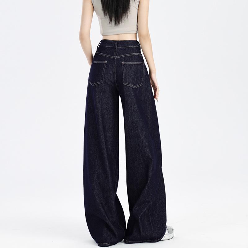 デニム レディース ワイドレッグ ジーンズ パンツ 春夏 高身長 薄手 ハイウエスト ゆったり 接触冷感 テーパード ストレート ズボン ボトムス カジュアル オフィスカジュアル