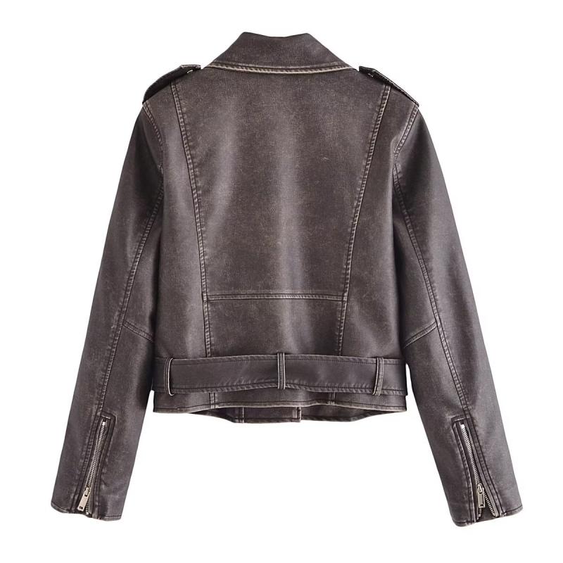 ジャケット レディース 秋冬 水洗加工 ピーコート アウター ショート丈 テーラード ポリエステル 深ブラウン 欧美風 ストリート