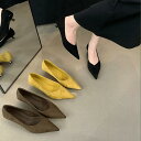 パンプス レディース ポインテッドトゥ 細ヒール チャンキーヒール ミドルヒール オフィス 仕事 普段使い 通勤 春夏 黒 茶色 黄色