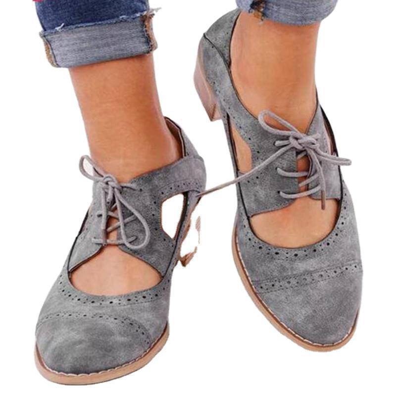 靴 レディース 大きいサイズ レースアップ シューズ ローヒール 紐靴 婦人靴 ラウンドトゥ フラットヒール ぺたんこ 痛くなりにくい 歩きやすい 疲れにくい 幅広 甲高 カジュアル 普段使い 旅行 ブラウン グレー ブラック