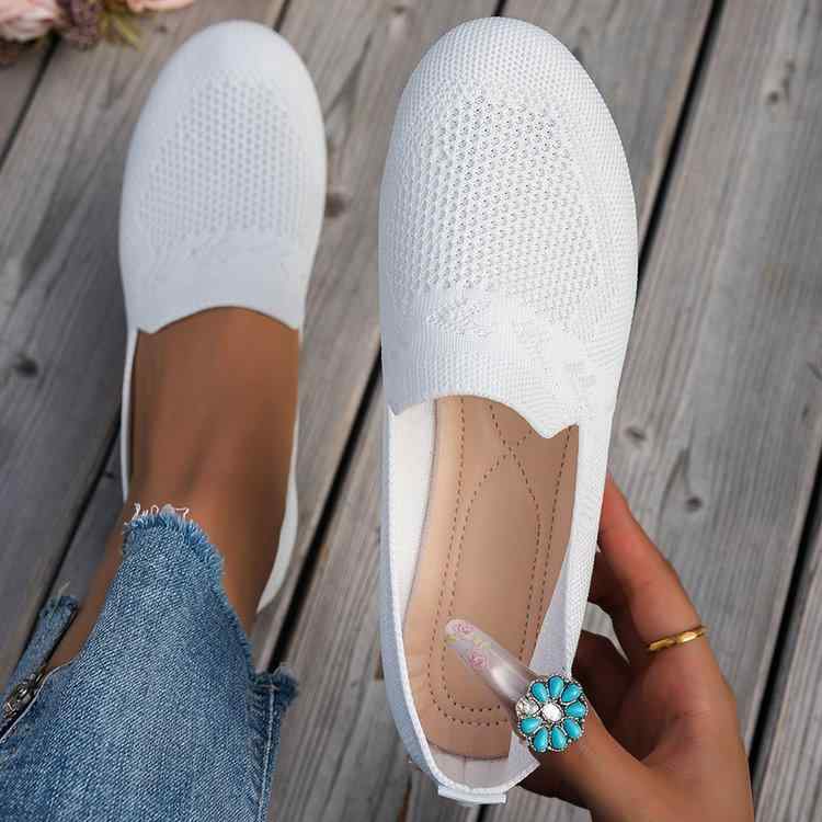 靴/ブーティ レディース スニーカー スリッポン ローカット フラット ラウンドトゥ ぺたんこ 紐なし 軽量 柔らかい 通気性 メッシュ 春秋 黒/ブラック 青/ブルー系