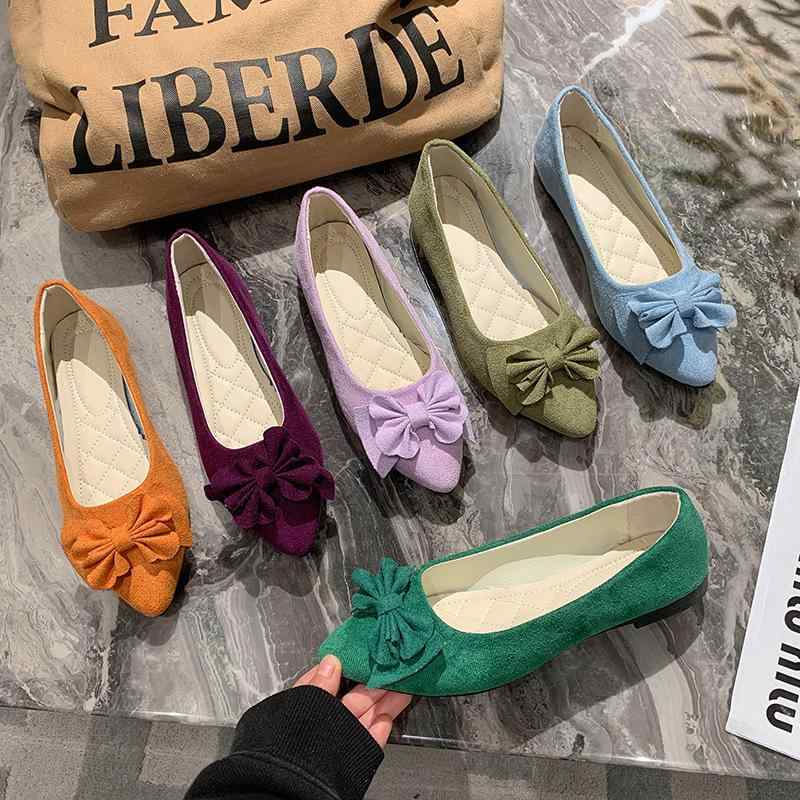 パンプス レディース 花柄 ぺたんこ靴 ポインテッドトゥ フラットシューズ 布製 大きいサイズ 浅履き 草グリーン パープル 赤 黒 ベージュ 春夏秋冬
