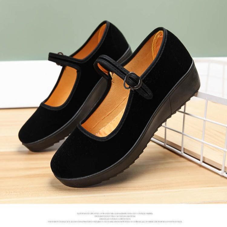 靴 レディース 老北京布靴 フラットシューズ ストラップ ぺたんこ靴 カジュアル プレーン 無地 通気性 春夏秋冬