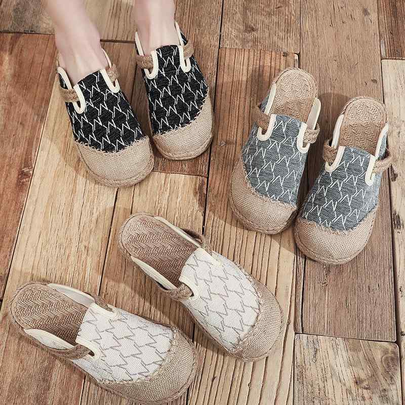 布靴 レディース スリッポン 民族風 シェニール織 柔らかい フラットソール ローカット ラウンドトゥ カジュアル 普段使い グリーン ブラック ベージュ(4)