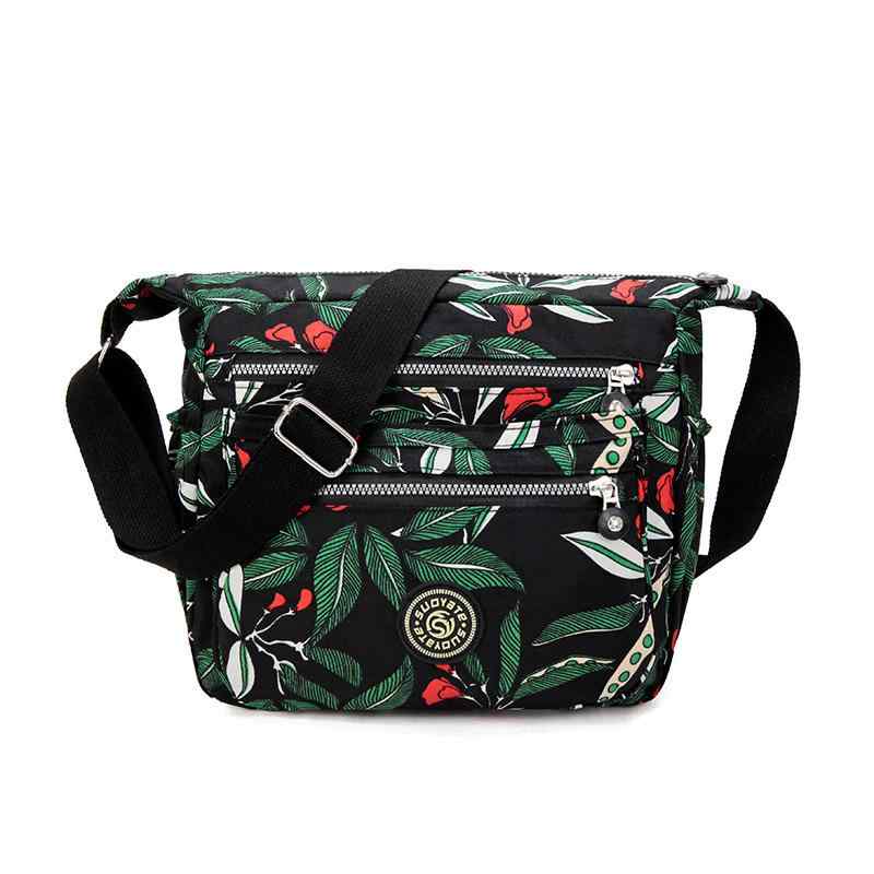 キャンバス レディース ショルダーバッグ 花柄 ナイロン 斜めがけ 鞄 通勤 普段使い パープル ネイビー..