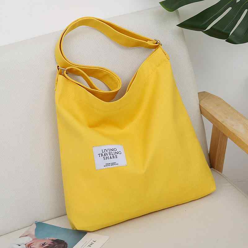 トートバッグ レディース ショルダーバッグ キャンバス 帆布 大容量 無地 オフホワイト 生成り イエロ..