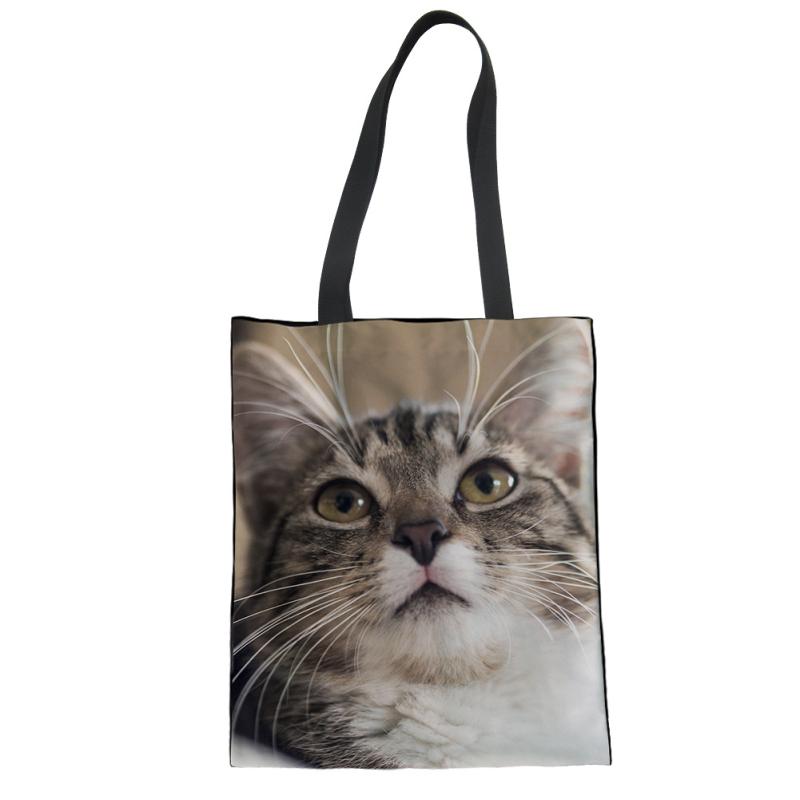 トートバッグ レディース キャンバス ハンドバッグ かわいい 動物柄 プリント ショルダーバッグ 普段使い