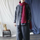 コート レディース 冬 立襟 チャイナボタン 綿 中綿 厚手 あったか トップス 黒 ゆったり 婦人服 ミセス 文芸風 レトロ 麻 リネン
