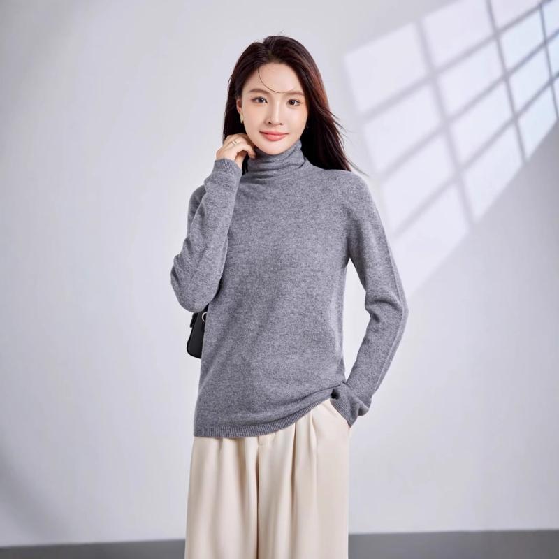 ニット レディース タートルネック プルオーバー 秋冬 トップス 羊毛 ウール 混 カットソー インナー 無地 長袖 あったか 暖か 防寒 韓国 カジュアル かわいい きれいめ 上品 エレガント フェミニン