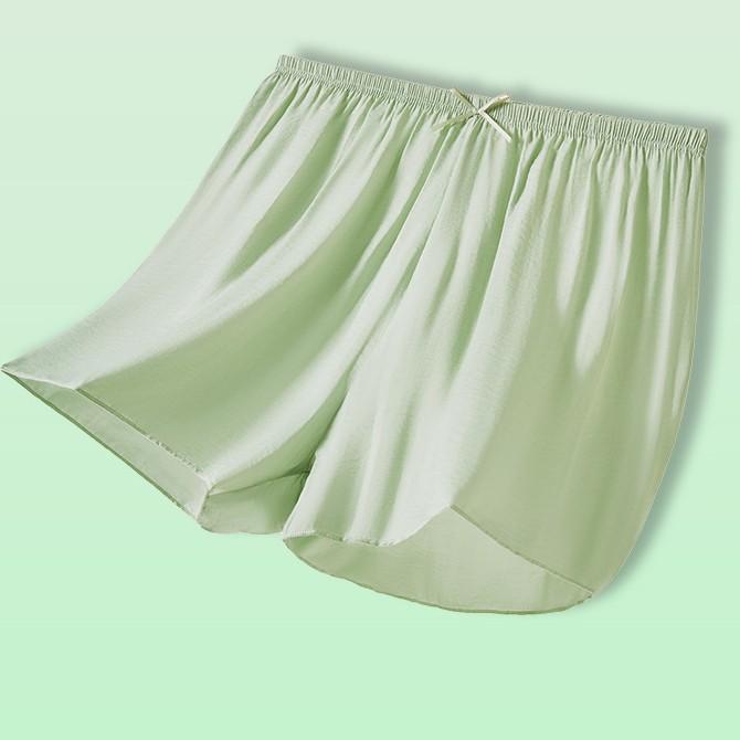 パンツ レディース ポリエステル 高腰 無地 インナーパンツ スパッツ 接触冷感 ゆったり 短パン M L XL オフホワイト グレー ブラウン ブラック グリーン