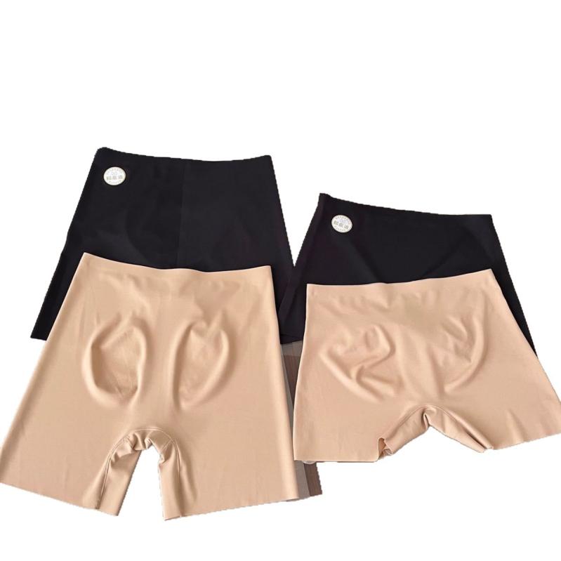 パンツ レディース ハイウエスト 5分丈 平角パンツ 提臀効果 響かない ショーツ ベージュ ブラック 無地 ナイロン モダール(x2)