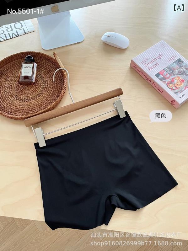 パンツ レディース 接触冷感 インナーショーツ 薄手 無縫製 ひざ上丈 ナイロン スタンダードショーツ 黒 白 ベージュ 伸縮性 吸湿性 春夏(x4)