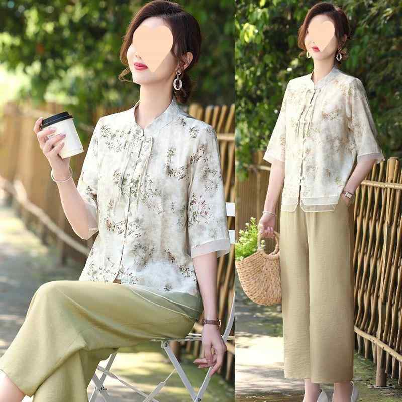 トップス レディース 婦人服 夏服 カットソー 半袖 ポリエステル ラウンドネック プリーツ 普段使い おしゃれ着 翠グリーン カーキ