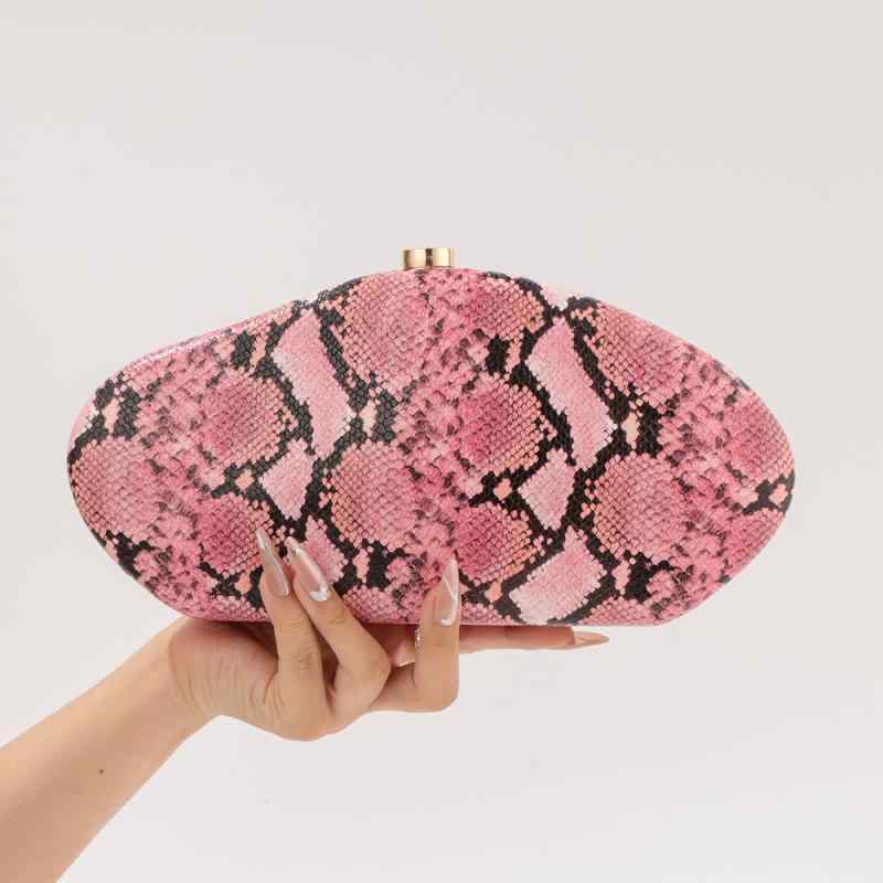 ショルダーバッグ レディース 蛇柄 アクリル イブニング パーティー ハンドバッグ 鞄 カバン グレー 深..