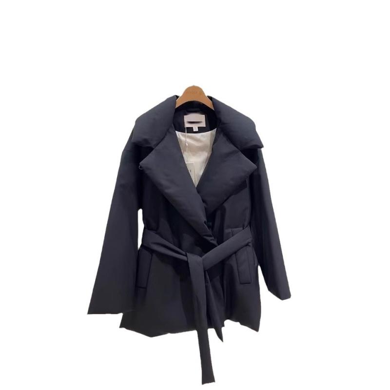 コート レディース ウールブレンド アウター 秋冬 暖かい 厚手 翻襟 ベルト付き ミドル丈 黒 ブラック キャメル 通勤 きれいめ