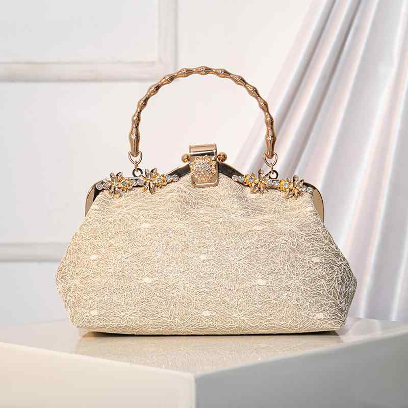 チャイナドレス バッグ パーティーバッグ ハンドバッグ ショルダーバッグ 2way 鞄 シャンパンゴールド 赤 レース 結婚式 披露宴 フォーマル お呼ばれ