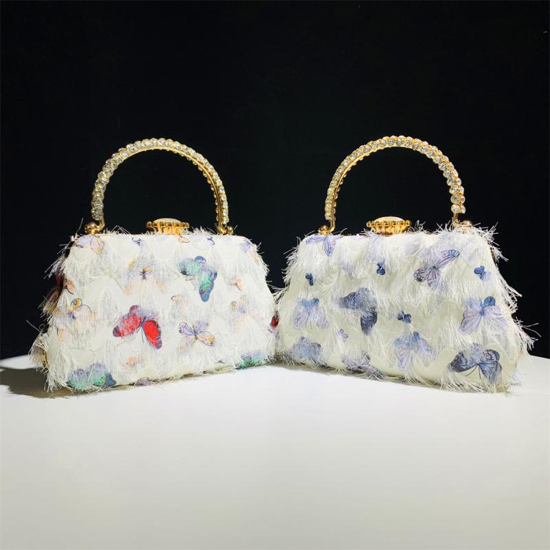 バッグ レディース パーティーバッグ イブニングバッグ クラッチバッグ ショルダーバッグ 2way 蝶 バタ..