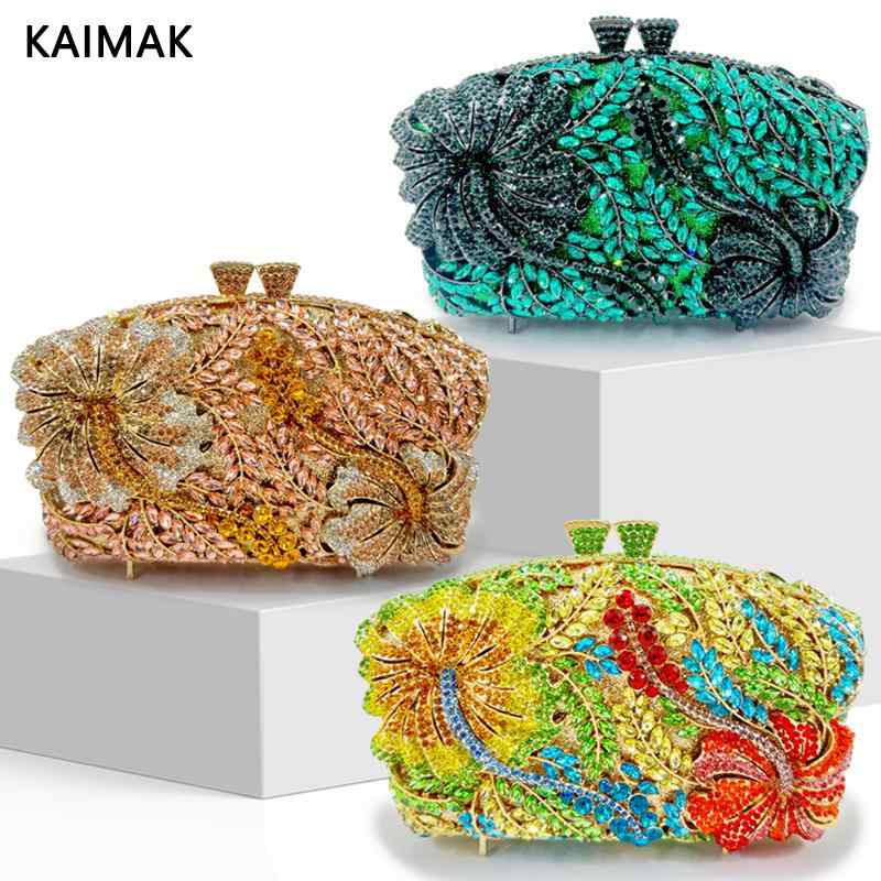 ハンドバッグ レディース イブニングバッグ 花柄 刺繡 亜鉛合金 メタル ハードケース クラッチバッグ ..