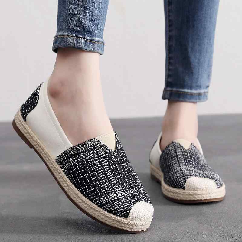 靴 レディース 布靴 スリッポン ぺたんこ靴 ローヒール 漁夫靴 カジュアルシューズ キャンバス 通気性 柔らかい ベージュ ブラック(x2)