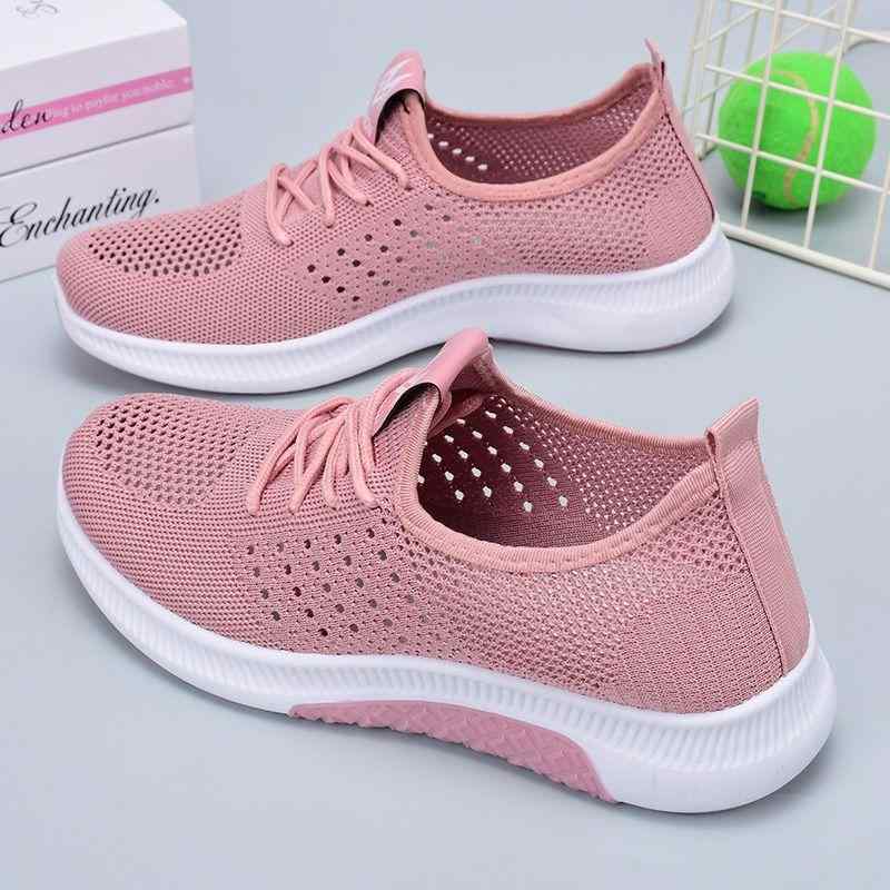 スニーカー レディース メッシュ 通気性 婦人靴 スリッポン ぺたんこ靴 ローカット 柔らかい ゴム底 ラ..