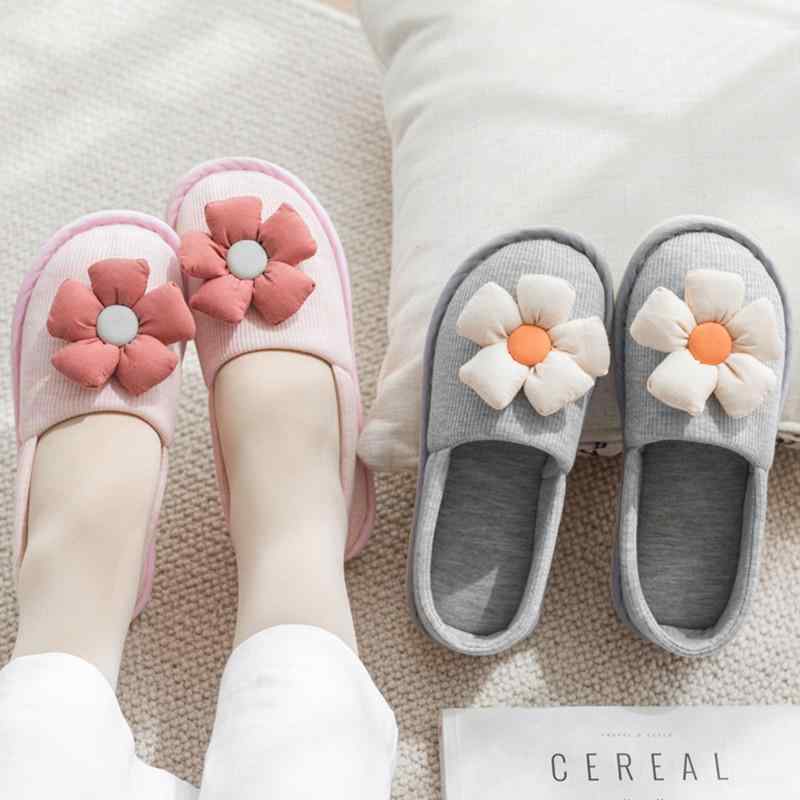 ルームシューズ レディース マタニティ 厚底 スリッパ 花柄 春秋 滑り止め 室内履き 妊婦 婦人 厚手 ゴム底 コットン ピンク グレー かわいい 34 35 36 37 38 39