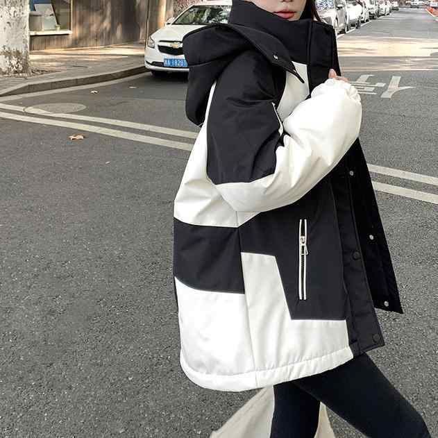 綿ジャケット レディース Aライン 厚手 フード付き 長袖 ショート丈 ブラック ピンク系 アウトドア 登山